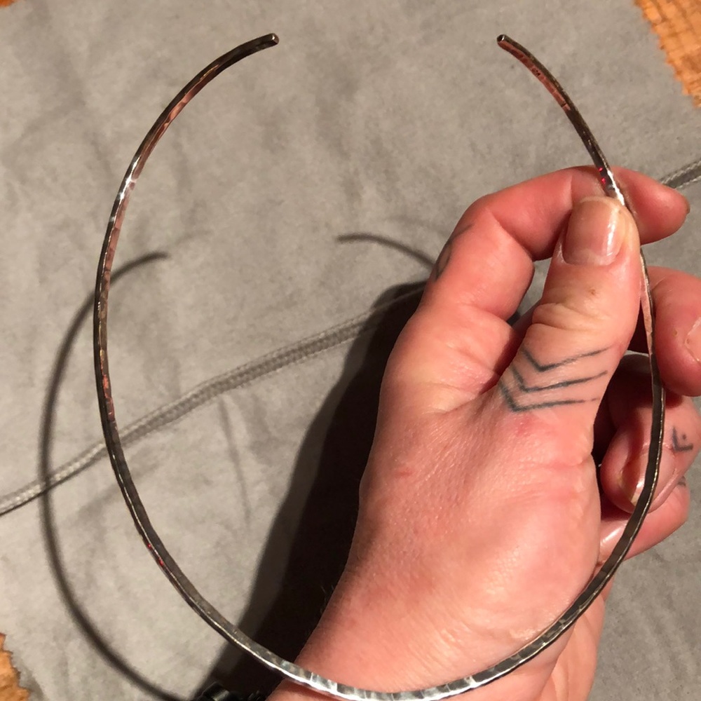 Solid Hammered Sterling Silver Choker - image 6